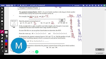Math 10-C Unit 1 Lesson 2 GCF and LCM