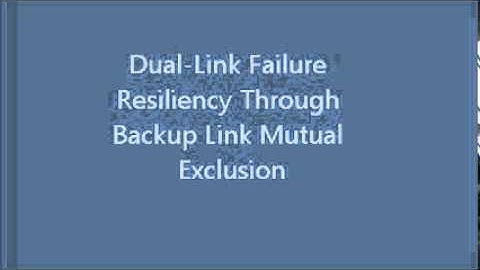 Dual-Link Failure Resiliency Through Backup Link Mutual Exclusion