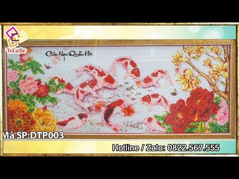 Bí Mật Bức Tranh Cá Chép Bên Hoa Mẫu Đơn - Tranh thêu chữ thập 2020