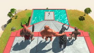 Falling Down The Stairs Into The Shark Pool  Animal Revolt Battle Simulator