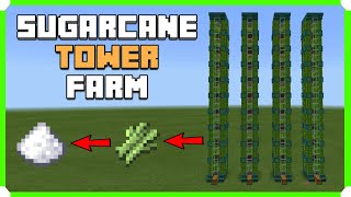 How To Build An Automatic Sugarcane Tower Farm [Minecraft Bedrock Edition] screenshot 5