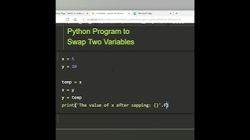 ##Python Program to Swap Two Variables #beginners #14