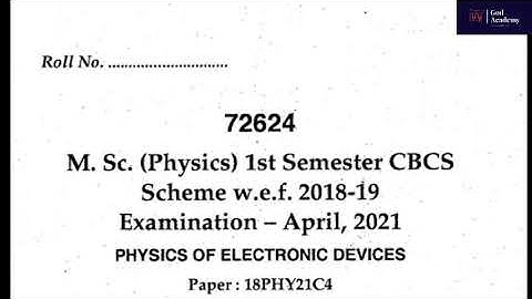 MDU M.SC Physics 1st semester previous year paper || Electronics 2021 ||