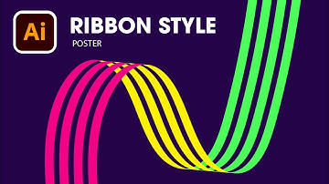 Easy Ribbon Poster Design for Beginners - Adobe Illustrator Tutorial