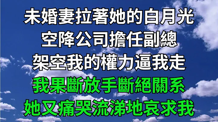 未婚妻拉着她的白月光，空降公司擔任副總，架空我的權力逼我走，我果斷放手斷絕關系，她又痛哭流涕地哀求我！【一窗昏曉】#落日溫情#情感故事#花開富貴#深夜淺讀#家庭矛盾#爽文 - 天天要聞