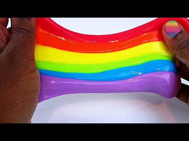 WOW😱 Clear Rainbow Water Slime🌈👅🎧 How to make Super Jiggly