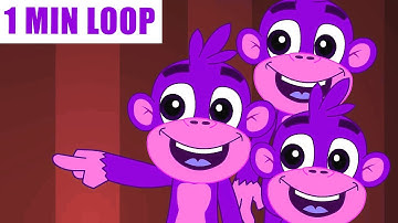 🎵 Five Little Monkeys Jumping Remix 🐵 [1 MIN LOOP] Rhymes Fun Sound Variations🎶 @MonkeyLoopWorld