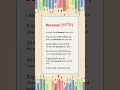 Example of Because 🔥📚📝 #english #yt #viral #shorts #Education
