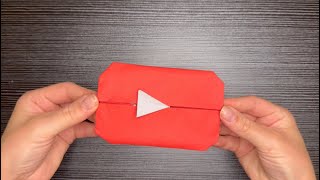How to make a paper YouTube Button | DIY Origami YouTube Button