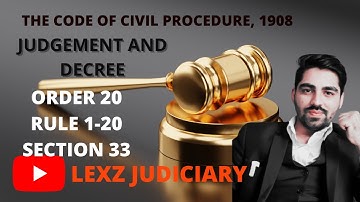 order 20 of cpc, rule 1-20, judgement and decree in cpc, cpc 1908