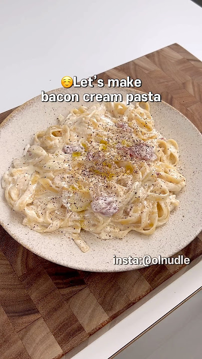 Bacon cream pasta! #creampasta #pastarecipe #pasta #pastalover #spaghetti #carbonara