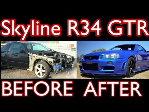 Видео: Building Nissan Skyline GTR r34 After the accident - building 10 minute