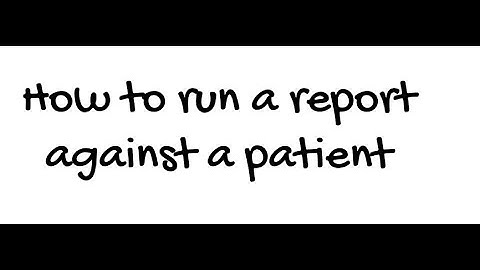 How to run a report against the current patient in SystmOne