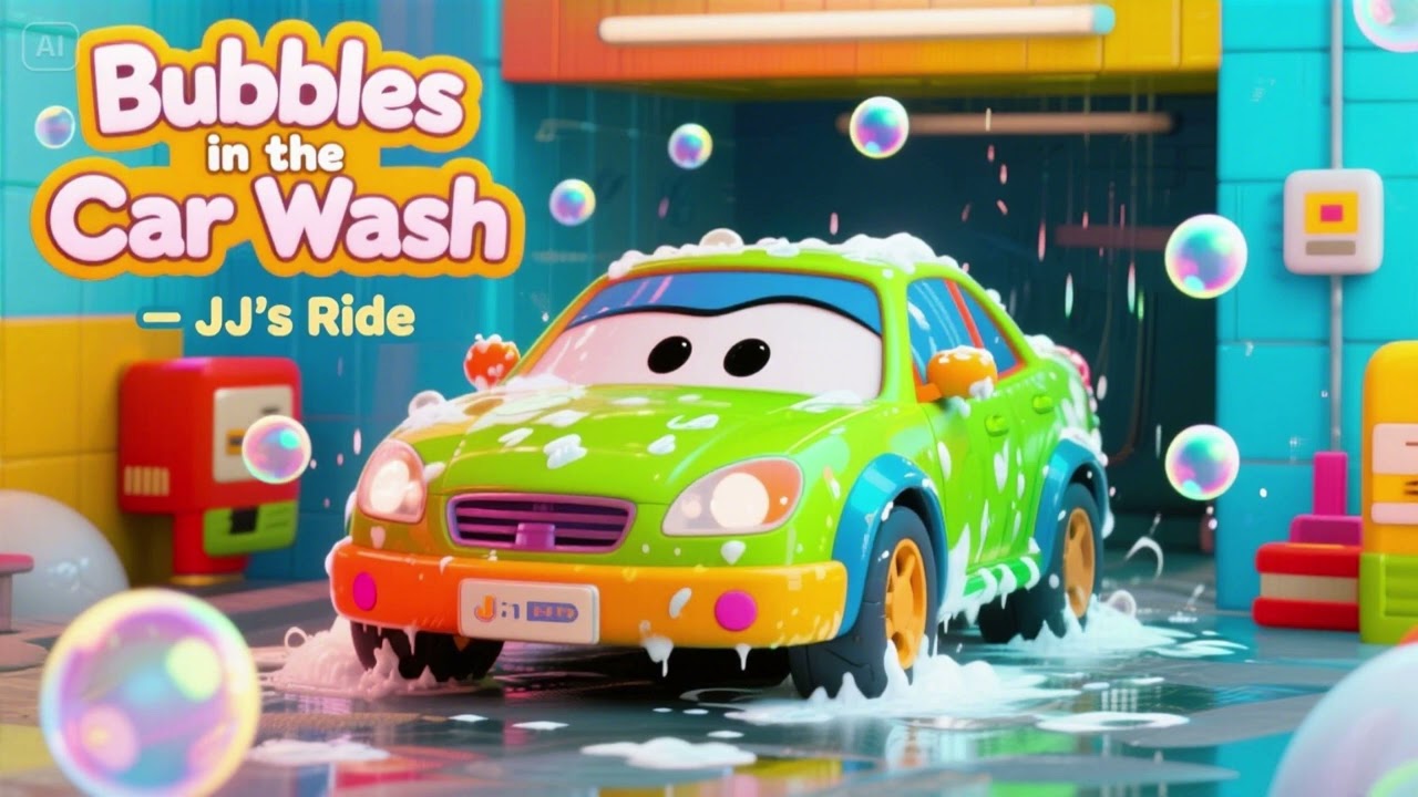 Bubbles in the Car Wash – JJ’s Ride | Nursery Rhymes & Kids Songs