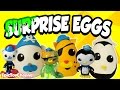 SURPRISE EGGS Octonauts Disney Junior Surprise Toys with Octopod and Octonauts Get SLIMED Kid Video