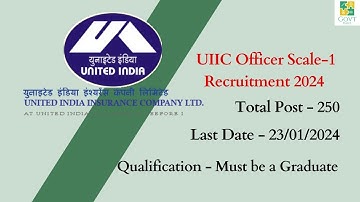 UIIC Administrator Officer (Scale 1) Recruitment 2024