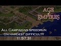 [Part 1] Age of Empires — All Campaigns (hardest) speedrun in 11:57:31