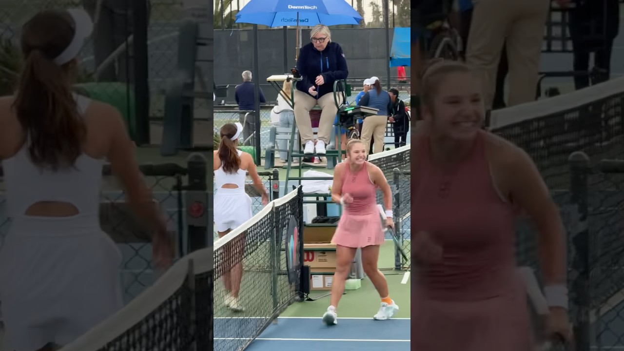 Kristina Liutova couldn’t contain her excitement after her win vs Pareja 👏🏼 