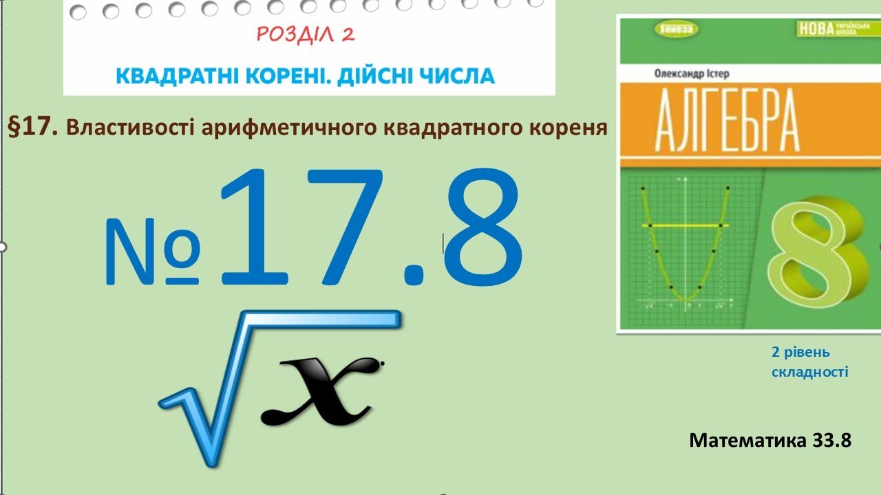Істер Вправа 17.8 Алгебра 8 (Математика8 № 33.8 )НУШ-2025