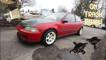 Honed rear roll center kit/PCI spherical trailing arm kit on my Civic EG. install + track review