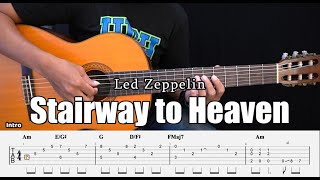 Stairway to Heaven - Led Zeppelin - Fingerstyle Guitar Tutorial + TAB & Lyrics yunus guitarist