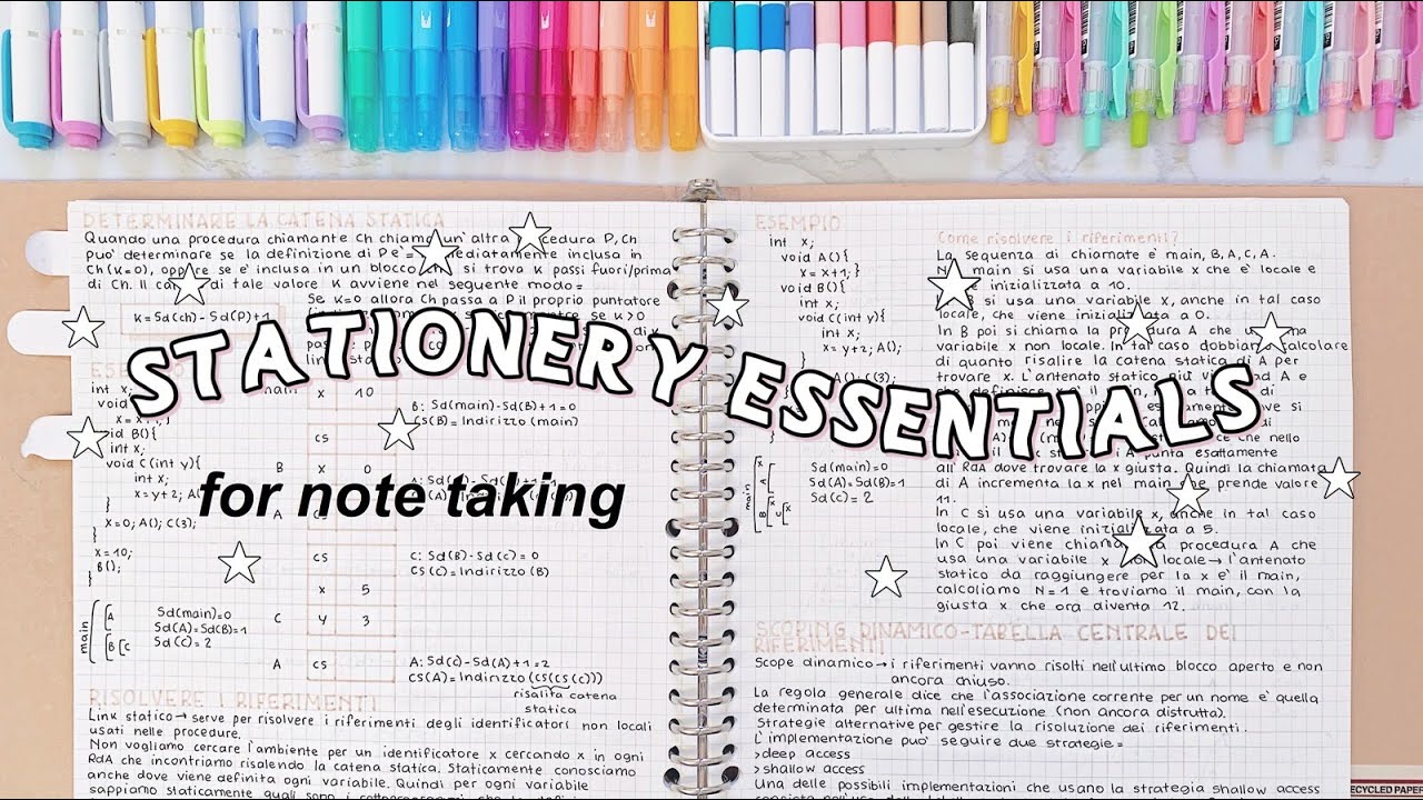 STATIONERY ESSENTIALS for note-taking & journaling