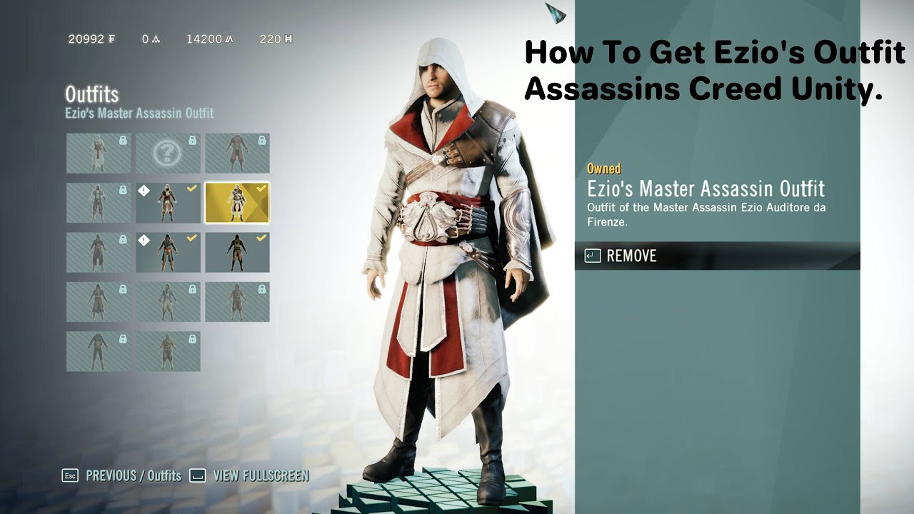 AC unity how to get Ezio Master assassin outfit (2021). - YouTube