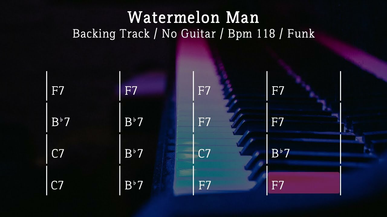 Watermelon Man / Backing Track / Bpm 118 / Funk / 16 Bars F blues