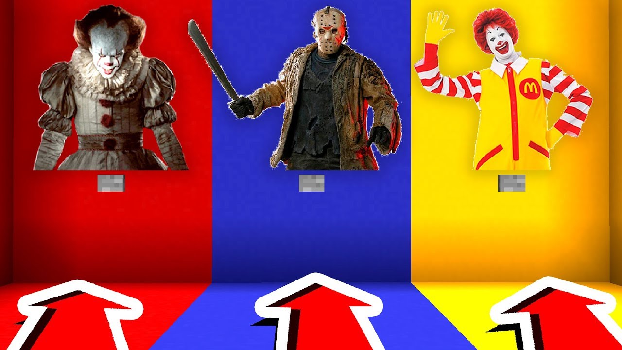 Do Not Choose The Wrong Button In Minecraft Ronald Mcdonald Jason Voorhees Pennywise - 