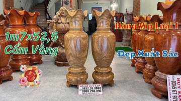 Siêu Phẩm Lộc Bình Gỗ Cẩm Vàng 1m7 Đk52,5 Liền Khối Chọn Vân Hàng Vip Loại 1 Đẹp Xuất Sắc 0969208096