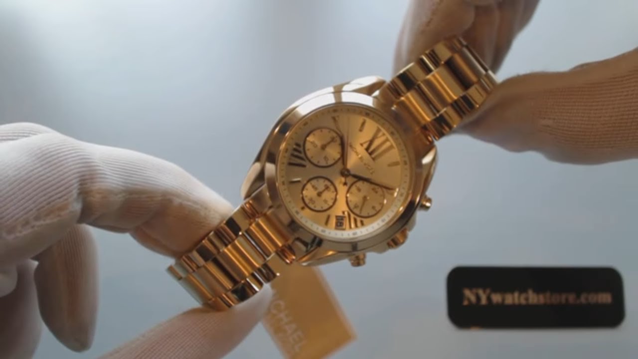 Women's Michael Kors Midsize Bradshaw Chronograph Watch MK5798 - YouTube