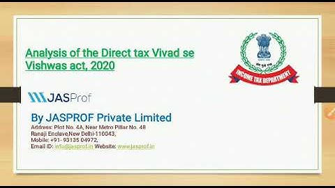 Analysis of Vivad Se Vishwas Scheme 2020