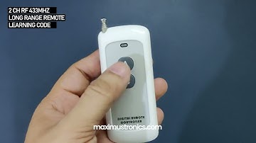 2 channal 2 button or 2gang RF 433mhz Long range remote control learning cde ev1527