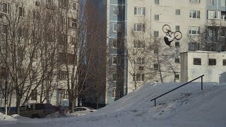 Moscow winter street with Pavel Alekhin. Red Bull