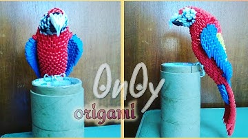3d origami red macaw parrot tutorial part 1