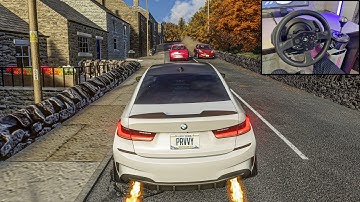 920HP BMW M340i Stage 2 Through Traffic at High Force UK Map - Assetto Corsa | Thrustmaster T300 RS