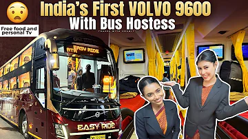 VOLVO 9600 with FEMALE CREW | Siliguri to Kolkata BEST Bus | Personal TV and FOOD 😨🔥