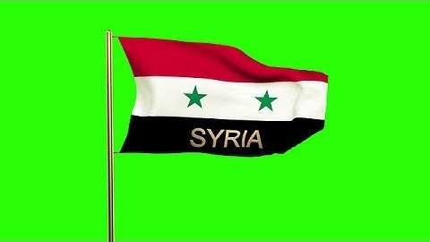 Syria Flag With Title Waving In The Wind. Looping Sun Rises Style. Animation Loo Stock Video