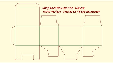 Snap Lock Box Die line - Die cut - 100% Perfect Tutorial on Adobe Illustrator