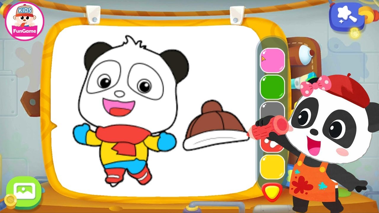 Bảng Vẽ Thần Kỳ Của Gấu Trúc Kiki - Bé Học Tập Tô Màu Các Con Vật - Youtube