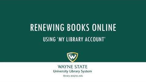 Renewing Books Online