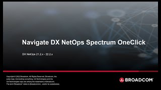 Navigate DX NetOps Spectrum OneClick