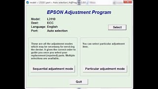 EPSON L3110 Adjustment Program Free Download