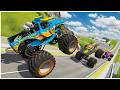 Monster Truck Mega Air Showdown LIVE! Giant Jumps, Tough Obstacles & Epic Crash Action!