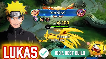 MANIAC!! TRY THIS LUKAS BUILD 100% UNSTOPPABLE!! - TOP GLOBAL LUKAS BUILD - MLBB