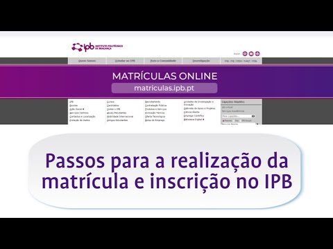 Matrículas Online no IPB passo a passo