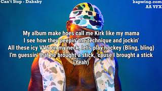 CAN'T STOP (Lyrics) - DABABY