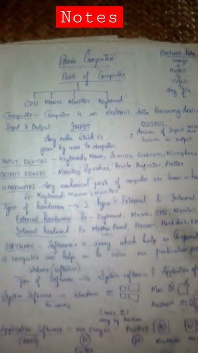 Basic computer notes..... 💕💞💕(1) - YouTube