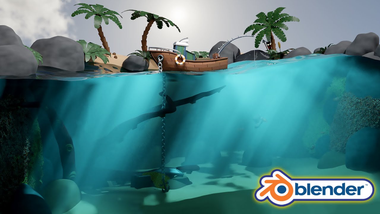 Blender 2.9 Design & Render a Stylized Water Scene Blender Market