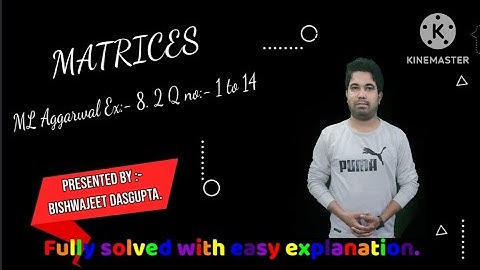 ML AGGARWAL ICSE BOARD CLASS 10th MATRICES EXERCISE: 8.2 Q 1 to 14 FULLY SOLVED WITH EXPLANATION.